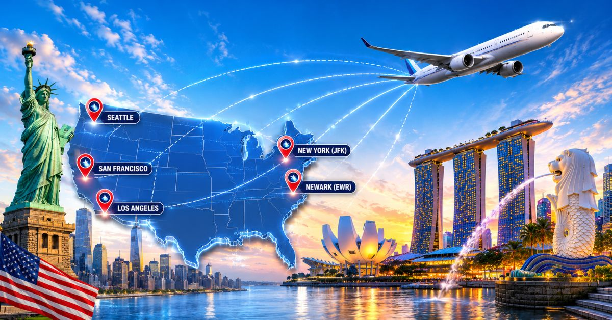 US Cities Offering Nonstop Flights to Singapore US Cities Offering Nonstop Flights to Singapore